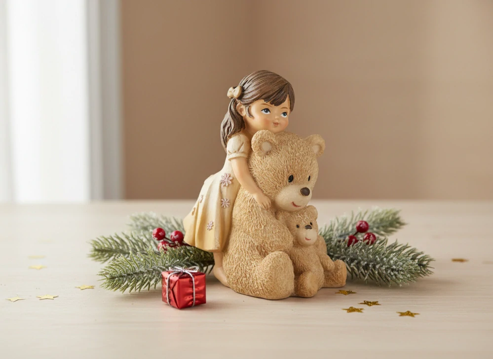 Figúrka dievčatka 12 cm hnedá polyresinová