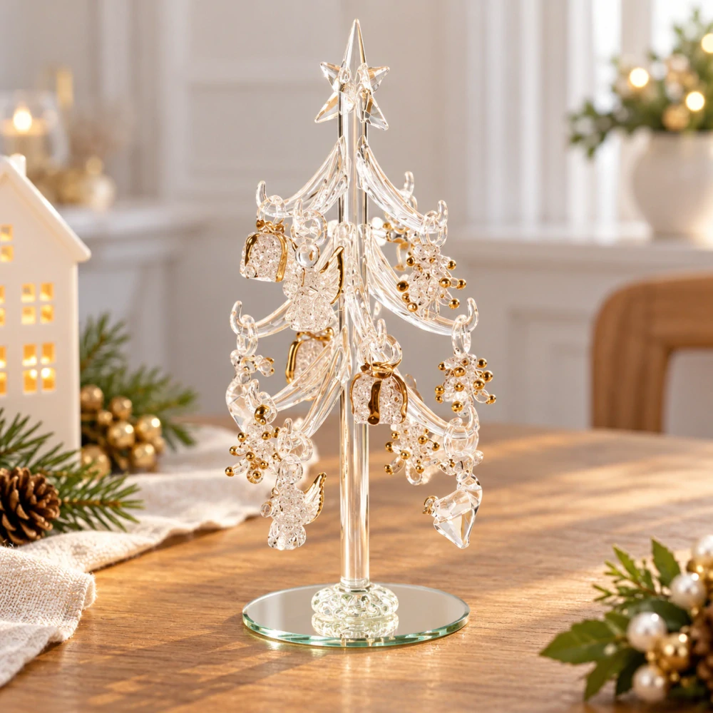 Sklenený stromček s ozdobami Winter Collage od Villeroy & Boch
