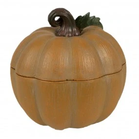 Clayre y Eef- dekoratívna figúrka tekvice Ø 10x8 cm oranžová polyresin