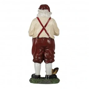 Figúrka Santa Clausa 27 cm červenobéžová plastová vianočná dekorácia