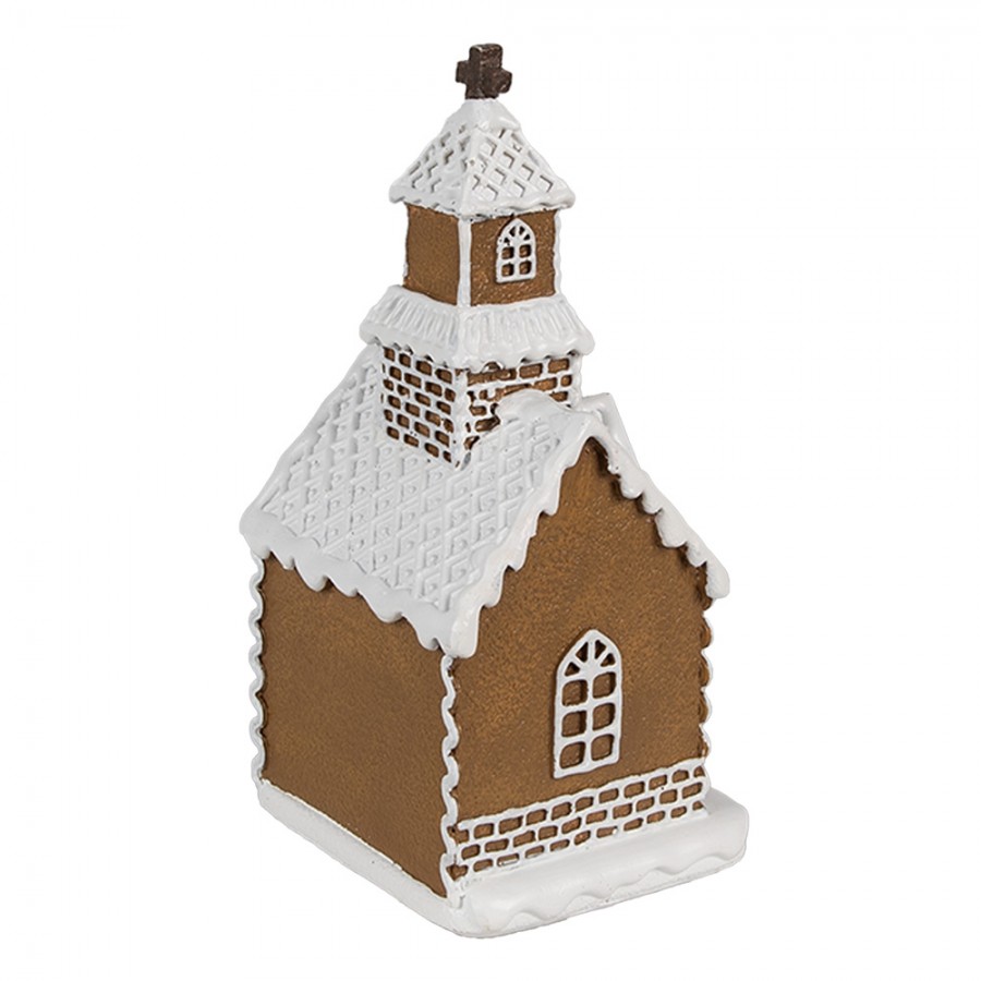 Perníková chalúpka s LED diódou 8x7x15 cm Hnedá polyresinová perníková chalúpka