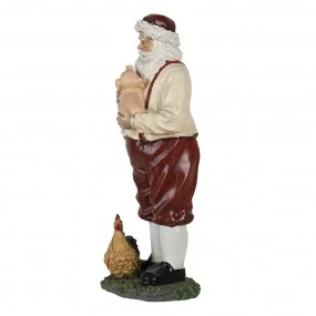 Figúrka Santa Clausa 27 cm červenobéžová plastová vianočná dekorácia