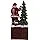 Vianočné dekorácie Adventný kalendár Santa Claus červená, zelená 16x10x34 cm