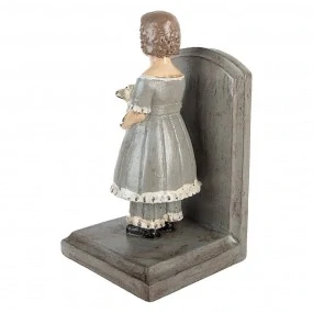 Clayre & Eef - sada 2 držiakov na knihy 23x11x22 cm sivý polyresin