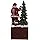 Vianočné dekorácie Adventný kalendár Santa Claus červená, zelená 16x10x34 cm