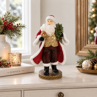 Clayre & Eef - vianočná dekorácia figúrka Santa Claus 23 cm polyresin