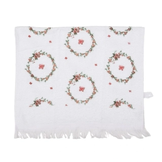Uterák pre hostí 40x66 cm biely bavlnený s motýlikmi