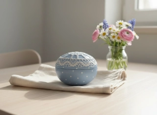 Jarná dekoračná krabička na vajíčka modrá 9 cm od Villeroy&Boch